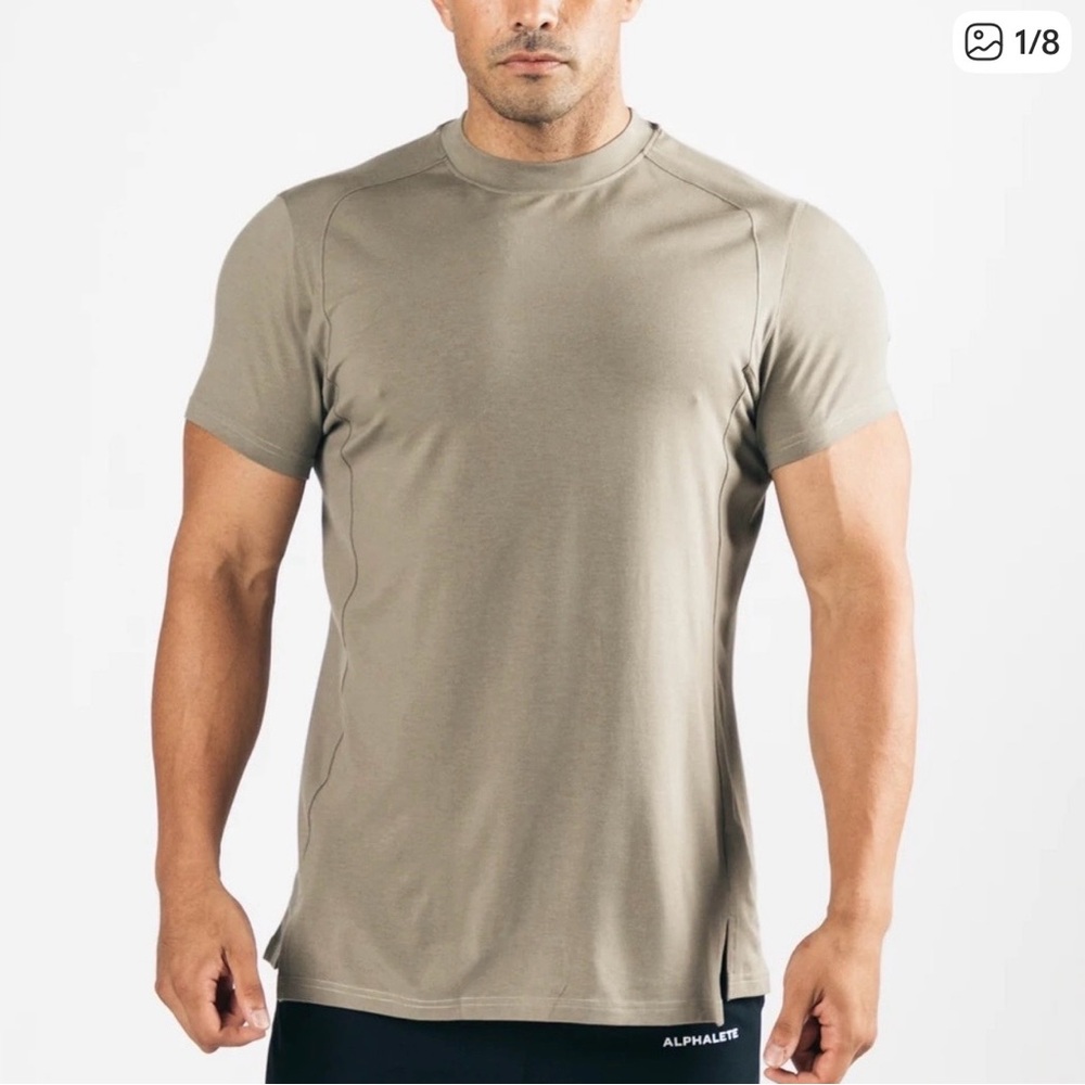 Alphalete Men's Stepped Hem Short Sleeve - Espresso